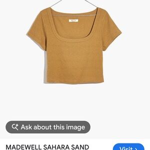 Madewell Mustard Scoop Neck Crop Top